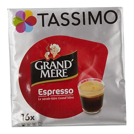 Tassimo Grand Mère Espresso, Kaffee, Kaffeekapsel, Gemahlener Röstkaffee, 16 T-Discs