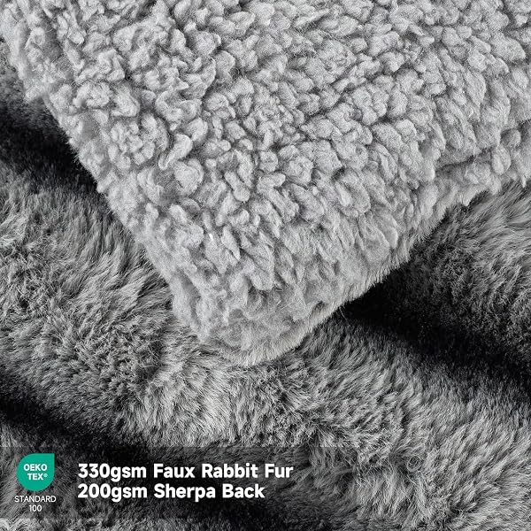TIMICALDA HEATED BLANKET ELECTRIC THROW- 50″X60″ SOFT THICK FAUX FUR ELECTRIC BLANKET FOR SOFA WITH 5 HEAT LEVELS & 4 HOURS AUTO-OFF OVERHEAT PROTECTION, WARM COZY GIFTS, GREY