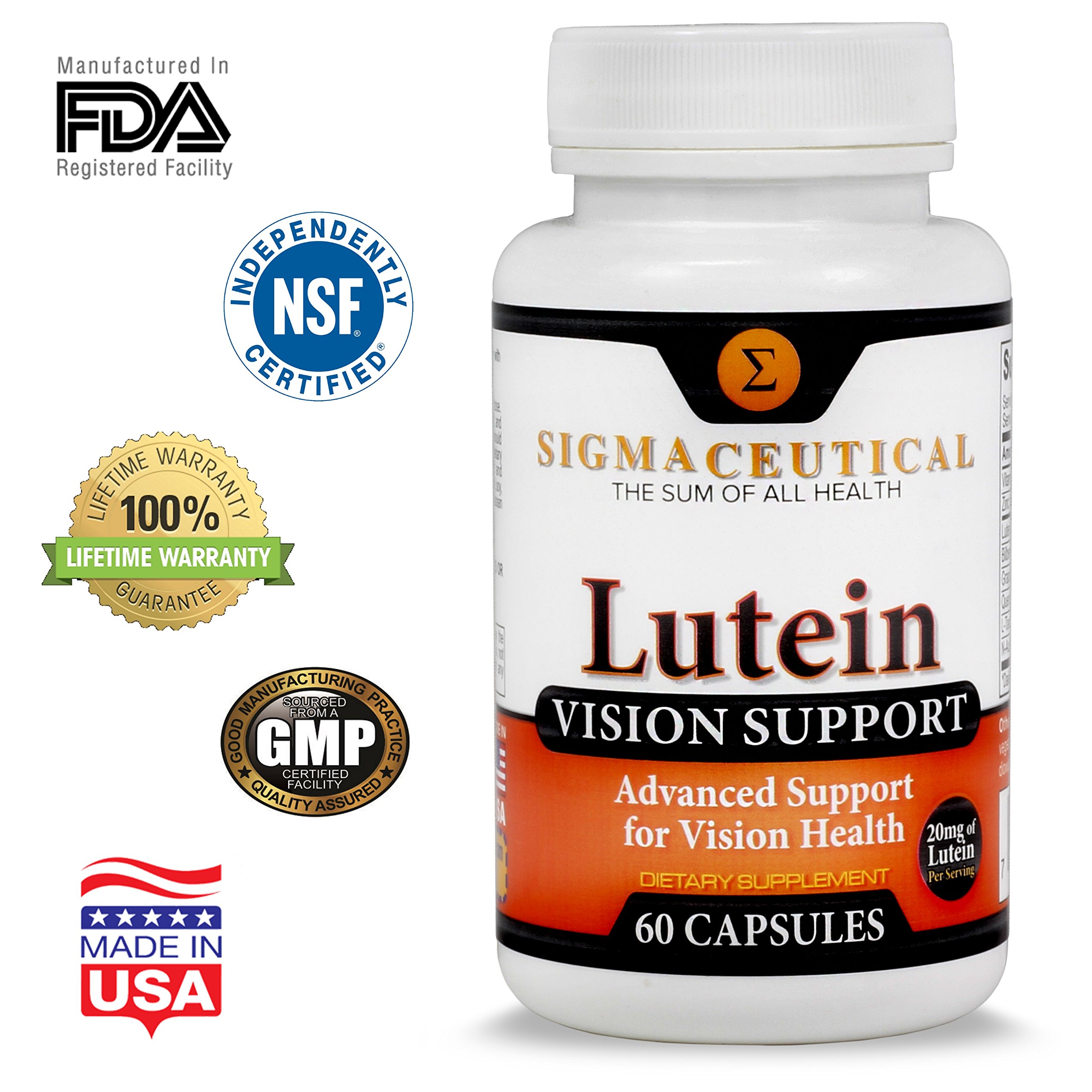 Premium Lutein Vision Support Supplement (Plus Best Eye Care EBook
