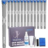 Geoleap Golf Grips 13 Pack with Complete Regripping Kit -Reduced Taper &amp; Triple Texture Non-Slip Design Golf Club Grips, High Shock-Absorbing Soft Feel Golf Grips for Men and women.