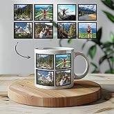 Customizable Photo Collage Coffee Mug, Personalized Ceramic Cup with Multiple Picture Slots, 11, 15, 20 ounce (8 Box (8 Images))