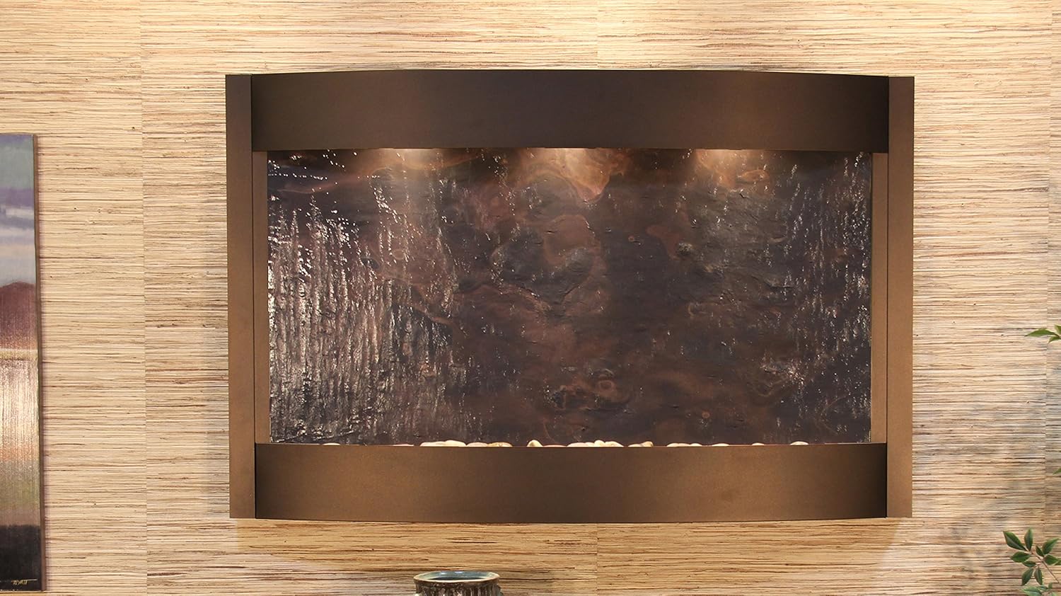 Calming Waters Water Feature with Multi-Color Featherstone (Antique Bronze): Home & Kitchen