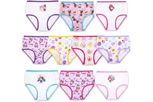 Paw Patrol girls 100% Combed Cotton 10-pack Underwear Available With Chase, Skye, Rubble and More in Sizes 2/3t, 4t, 4, 6, 8