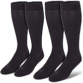 Doctor's Choice Men's Graduated Compression Socks, 8-15 mmhg, Over the Calf, Single & 2 Pair Packs, Large: Shoe Size 6-12.5