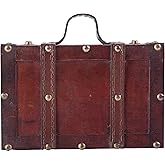 Vintiquewise(TM Old-Fashioned Small Suitcase/Decorative Box with Straps