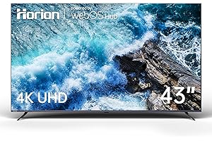 HORION 43 inch Smart TV, 4K UHD LED TV with WebOS 22, Ultra Slim Television with Mega Contrast, HDR10, Dolby Audio - Streaming Live, Bluetooth, Hdmi, WiFi ((P6D Series, 2025)