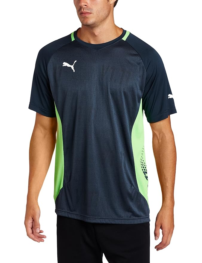 Buy Puma Men's Soccer Training Shirt (Midnight Navy/Fluro Green, XX