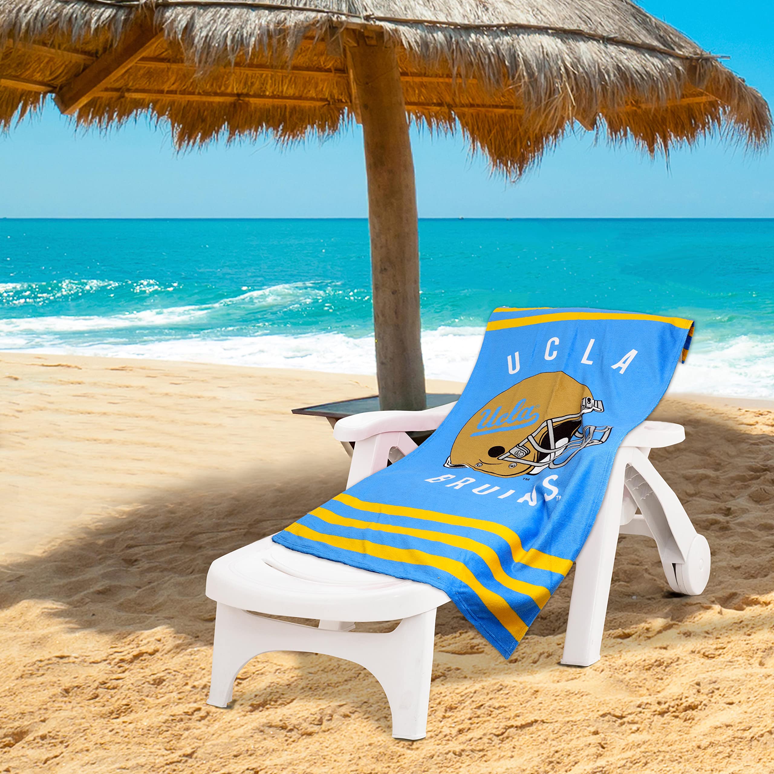 Photo 1 of NORTHWEST NCAA Stripes Beach Towel, 30" x 60" UCLA Bruins