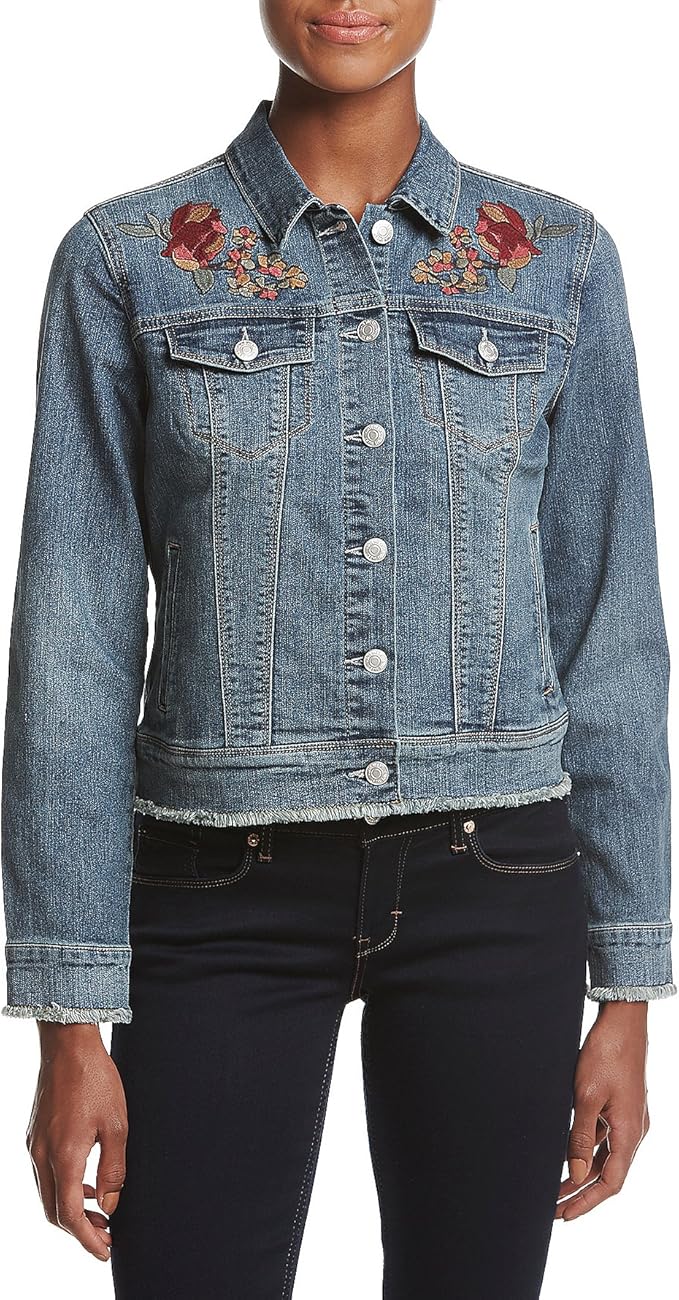 nine west embroidered jeans