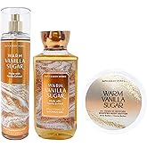 Warm Vanilla Sugar Gift Set Trio - Includes Fine Fragrance Mist, Shower Gel and Whipped Body Butter - Full Size