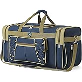 Travel Duffle Bags for Men 26" Weekender Over Night Carry On Bag Lightweight Extra Large Oxford Duffel Gym Sturdy Luggage Water-proof foldable Holdall (Blue)