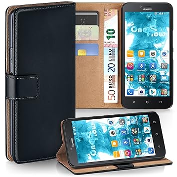 moex Huawei Y625 | Hülle Schwarz mit Karten-Fach 360° Book Klapp-Hülle Handytasche Kunst-Leder Handyhülle für Huawei Y625 Cas