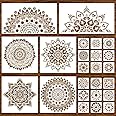 24 Pieces Reusable Mandala Painting Templates - Floral Design Drawing Craft Stencil for DIY Wall, Tile, Furniture, Canvas, Outdoor Indoor Decoration