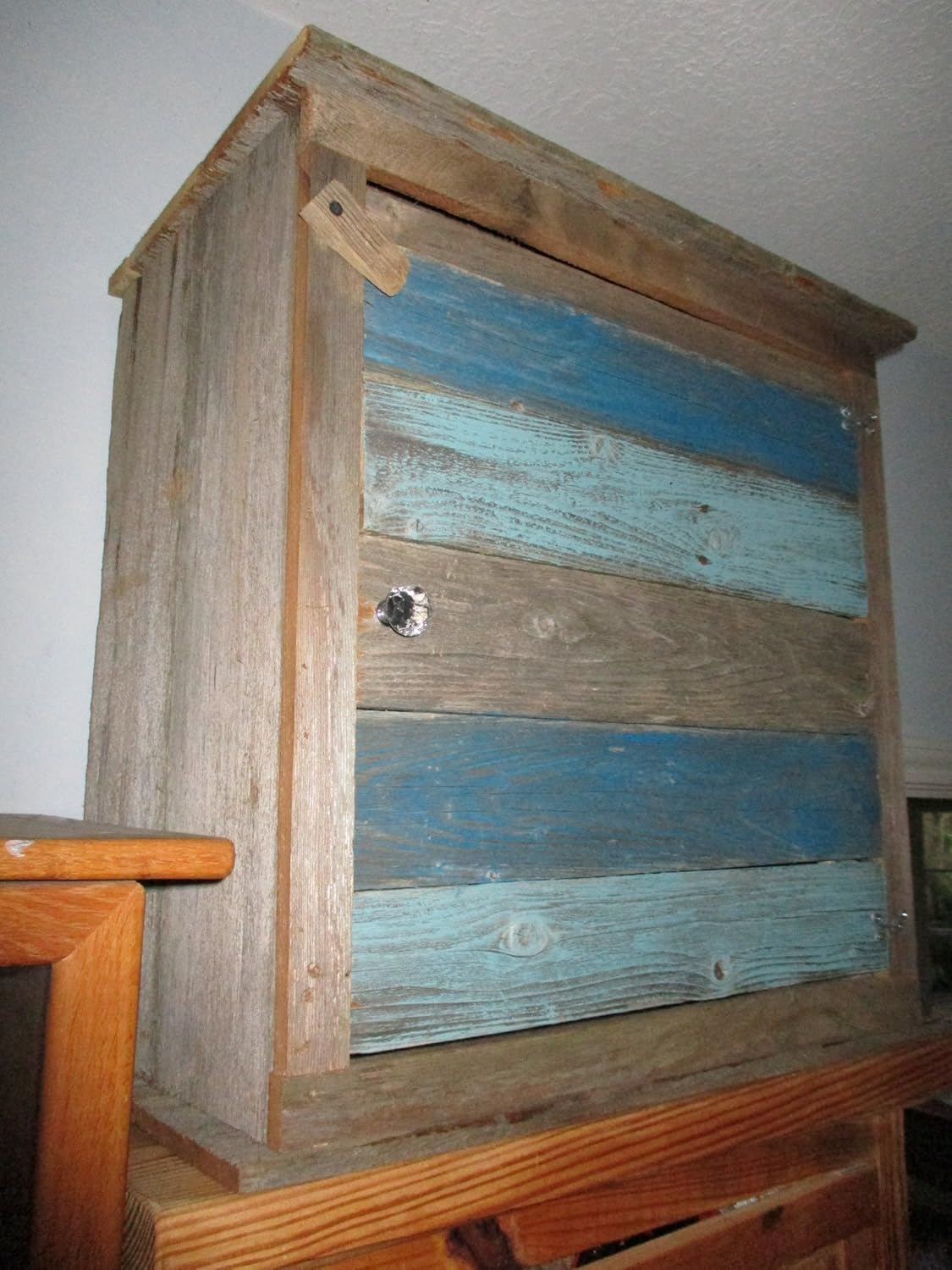 Amazon Com Vintage Look Distressed Beach Weathered Cabinet Glass