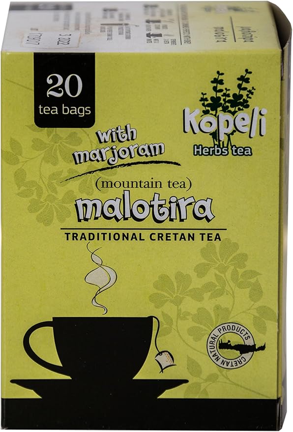 Greek Herbal Tea Selection from Crete 20 Bags (Mountain Tea (Malotira