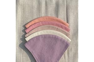 SHASHE Pack of 5 - Cotton Linen - 3 Layered Face Mask - Washable, Reusable (Marshmallow)