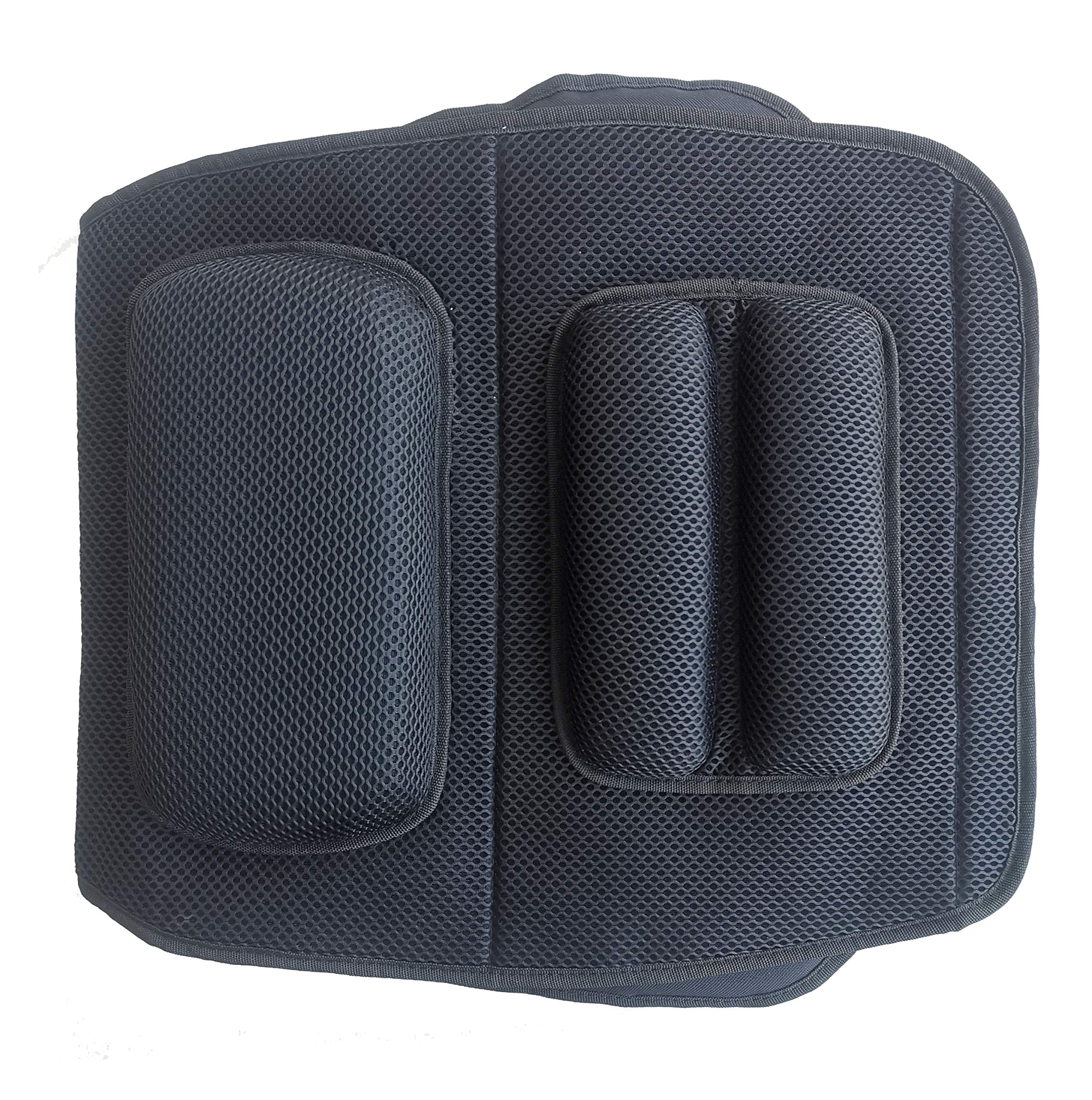 FOMI Premium Gel Cushion and Firm Back Support | Seat Cushion Pad and Upper Lower Thoracic and Lumbar Pillow for Car, Office Chair | Pressure Sore, Coccyx Pain Relief | Posture Aid (Grid Gel)