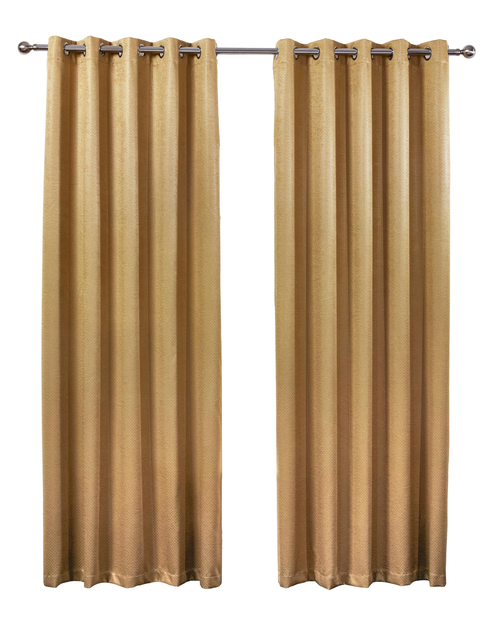 Emma Barclay – 3D Embossed Blackout Curtains for Bedroom Living Room Thermal Insulated Woven Eyelet Blackout Curtains With Reflective Reverse Weave Ambiance Collection (46” x 54” Inch)(Ochre) — image 1