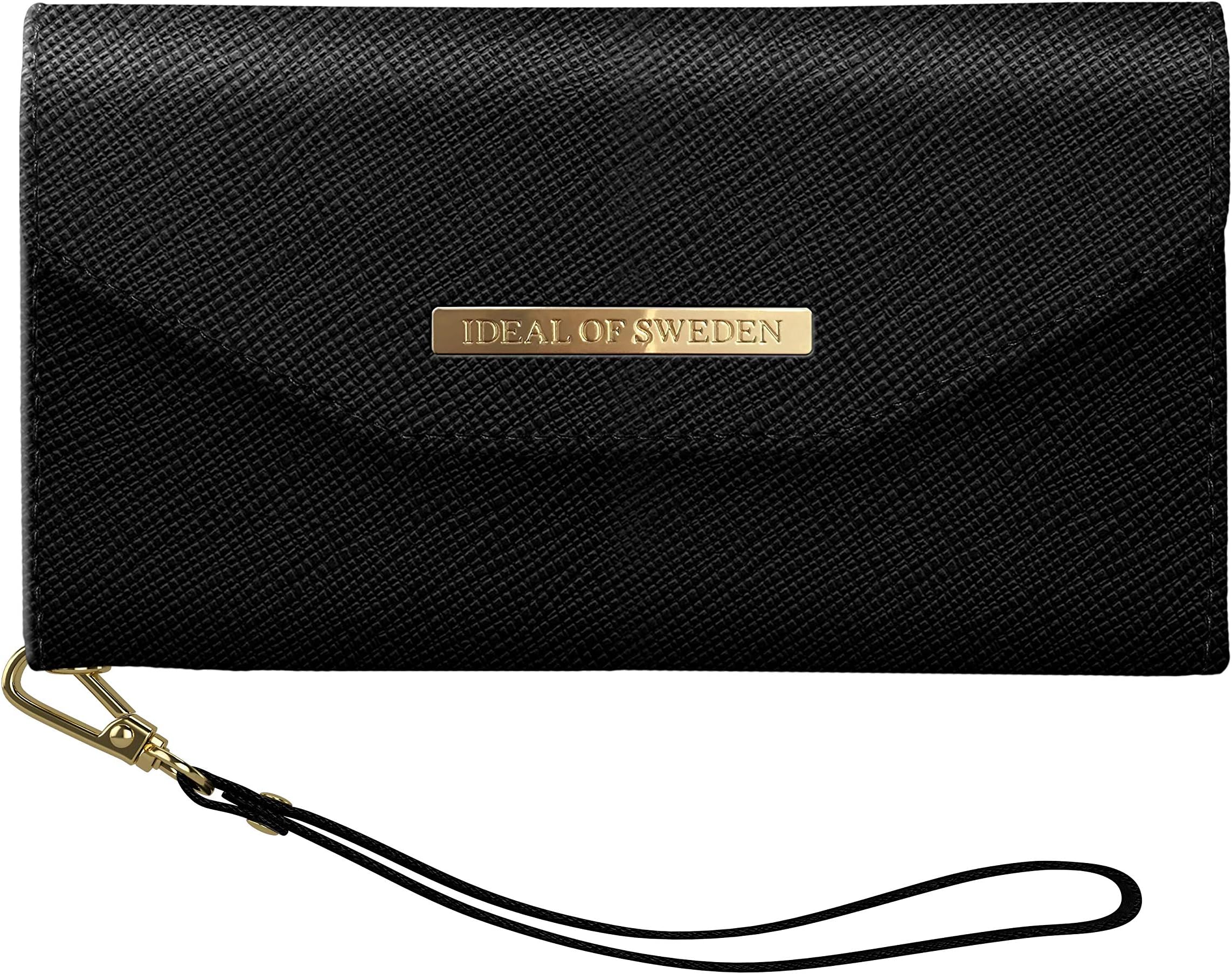 iDeal Of Sweden Mayfair Clutch Wallet in Black Design for iPhone X/XS - Detachable Strap & Magnetic Phone Case w/Card Slots