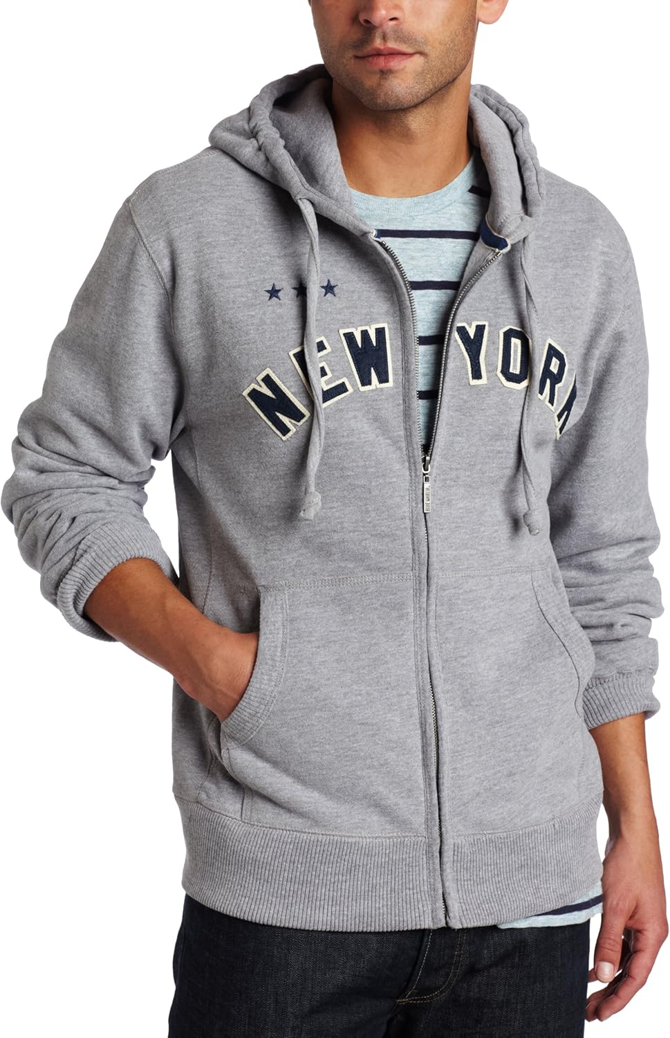 Blue Marlin Men's New York Fleece Hoodie, Heather Grey, Small at Amazon