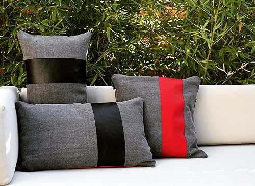 Amazon Com Handcrafted Designer Throw Pillow Cover Grey Linen