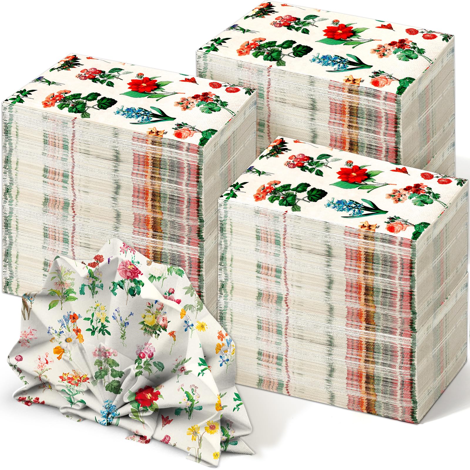 Photo 1 of 120 Pack Floral Paper Napkins Disposable Hand Towels for Party and Bridal & Baby Shower, Watercolor Floral Napkins Paper Hand Towels for Bathroom Guest Towels Paper for Bathroom Wedding Birthday Party