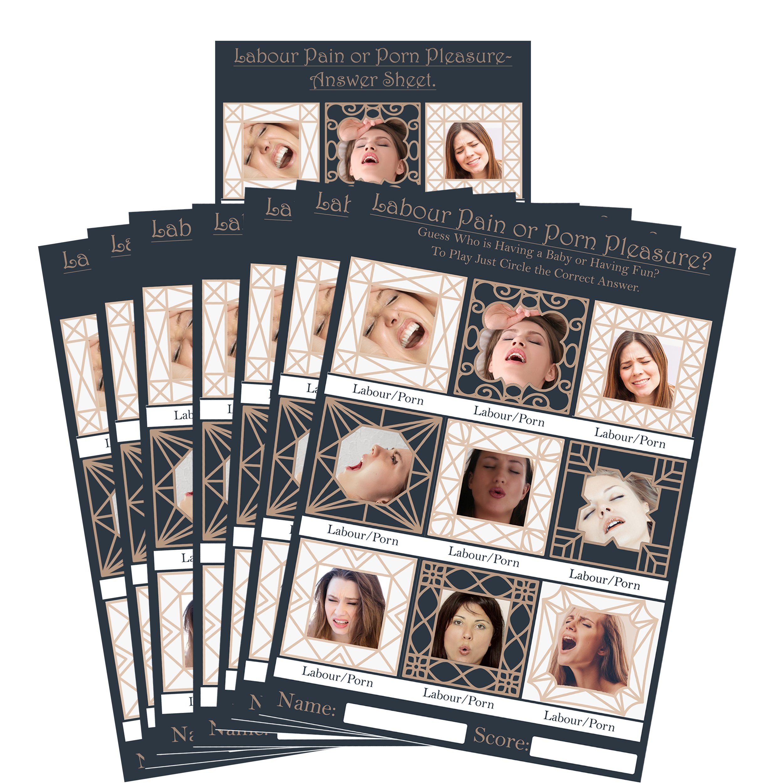 20 Labour Pain Or Pleasure Quiz cards and Answer Sheet Printed in High Resolution for 20 Players - Hysterical Mum To Be Baby Shower Games Idea, Ideal for Boy , Girl even a Hen Party Game