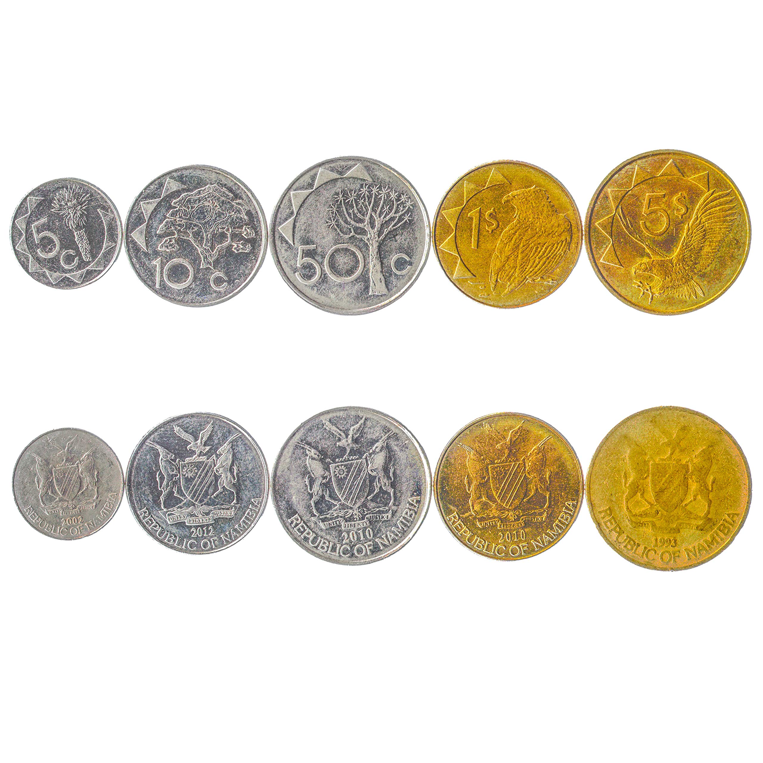 Set of 5 Coins from Namibia. Namibian