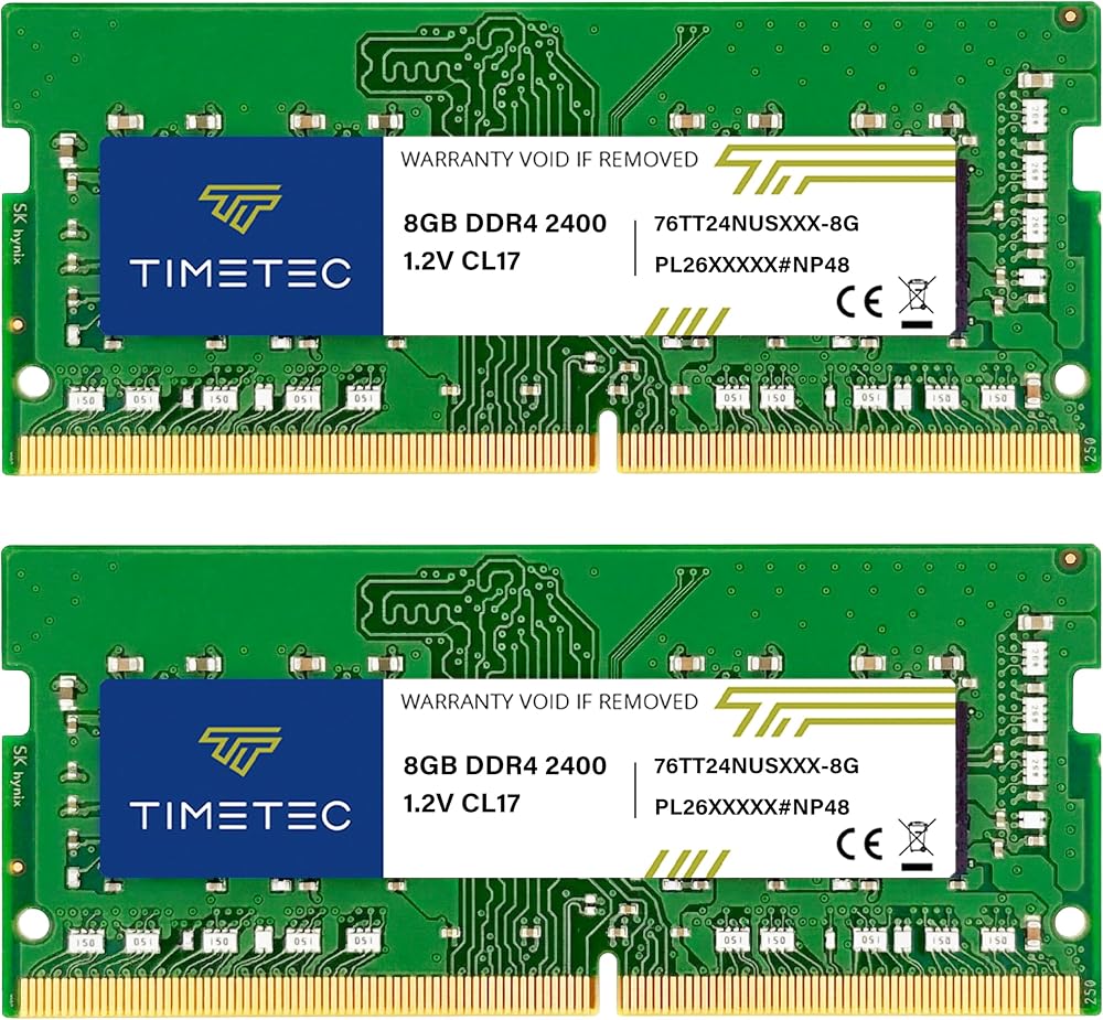 Timetec 16GB (2x8GB) DDR4 2400MHz SODIMM RAM 260-Pin CL17 Notebook