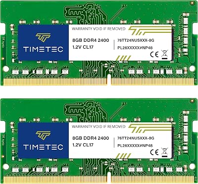 Timetec 16GB (2x8GB) DDR4 2400MHz SODIMM RAM 260-Pin CL17 Notebook