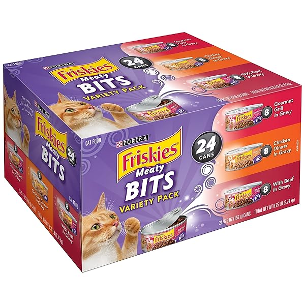 FRISKIES WET CAT FOOD, MEATY BITSVARIETY PACK, (24) 5.5 OZ CANS