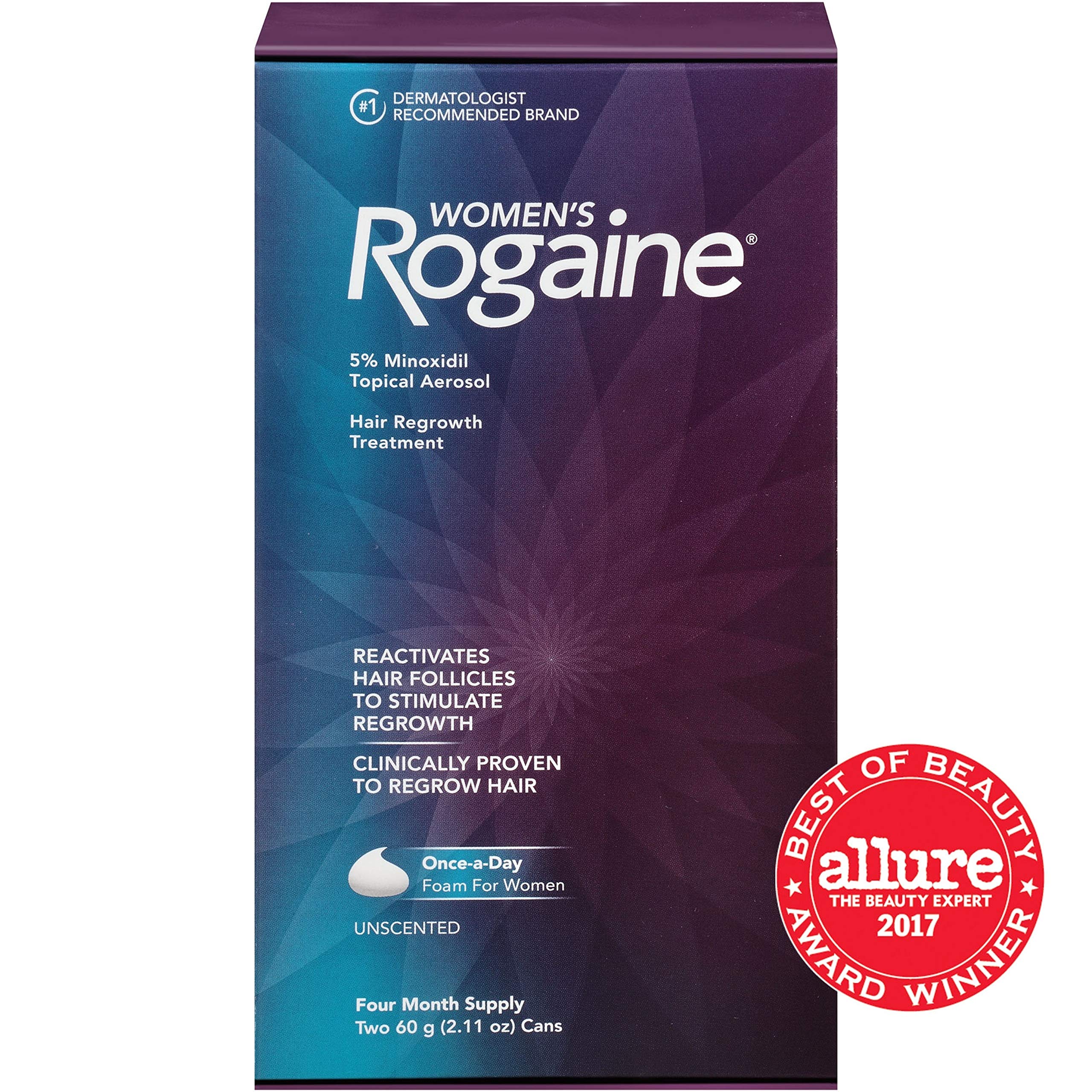 Women's Rogaine 5 Minoxidil Foam for Hair Thinning and Loss, Topical