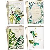 Hallmark Sympathy Cards Assortment, Watercolor Greenery (12 Assorted Thinking of You Cards with Envelopes)