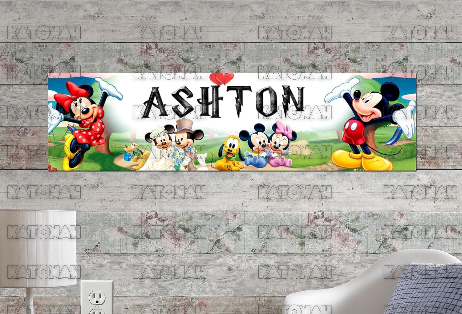 Amazon Com Customized Name Painting Mickey And Minnie Mouse