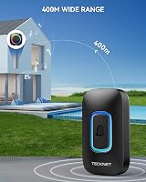 TECKNET Wireless Doorbell RGB Light 400m Range IP66 Battery Powered view 4