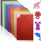 ACTIVITYYA Self-Adhesive Glitter EVA Foam Sheets for Crafts &ndash; 12 Assorted Sparkle Colors, 2mm Thick, 6 x 9 Inch Peel &amp; Stick Foam Paper for DIY, Scrapbooking &amp; Kids&rsquo; Art. (Assorted)