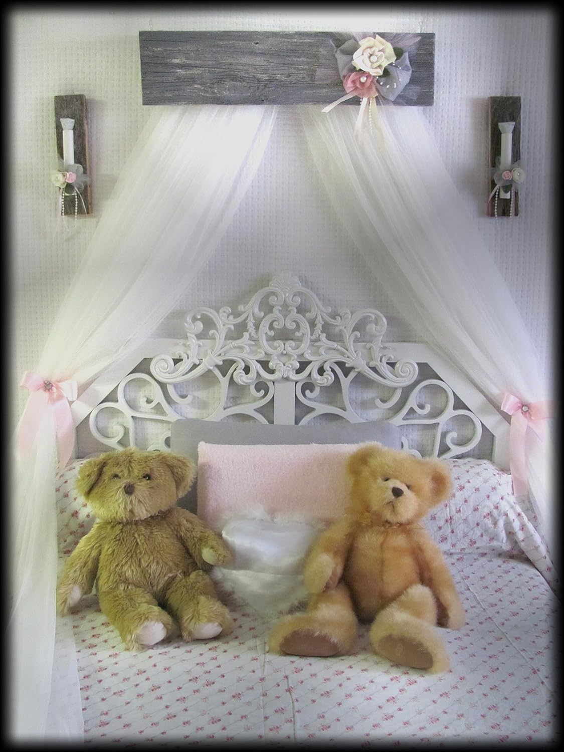 Amazon.com: Shabby Chic Princess Bed Crown Canopy Crib ...