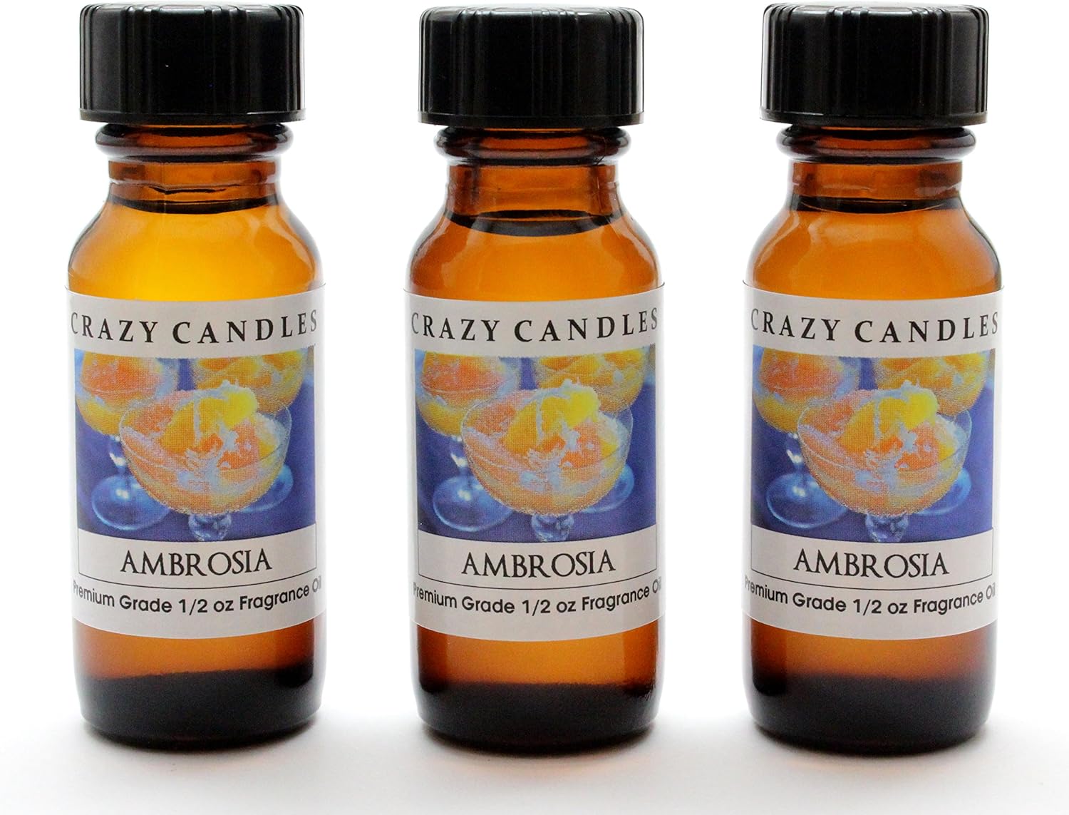 Crazy Candles Ambrosia 3 Bottles 1/2 FL Oz Each (15ml