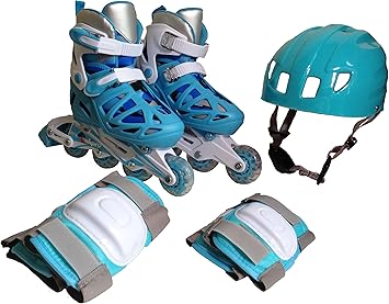 Amazon 東方興産 ジュニアインラインスケート ヘルメット プロテクター付き コンボセット Ca 475 F ライトブルー L 東方興産 インラインスケート