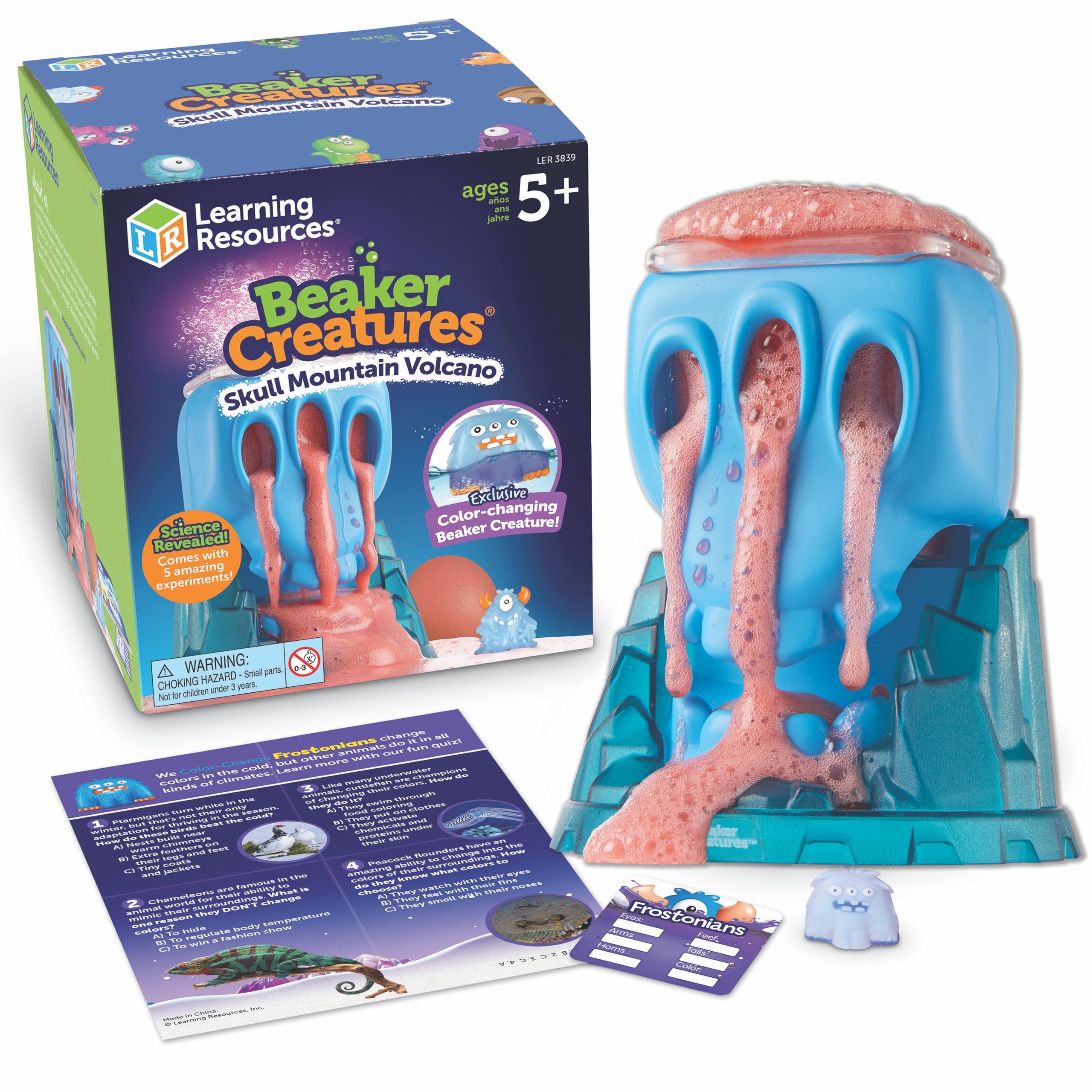 Learning Resources Beaker Creatures Skull Mountain Volcano, STEM Science Kit for Kids, Chemistry Kit for Kids, Ages 5+