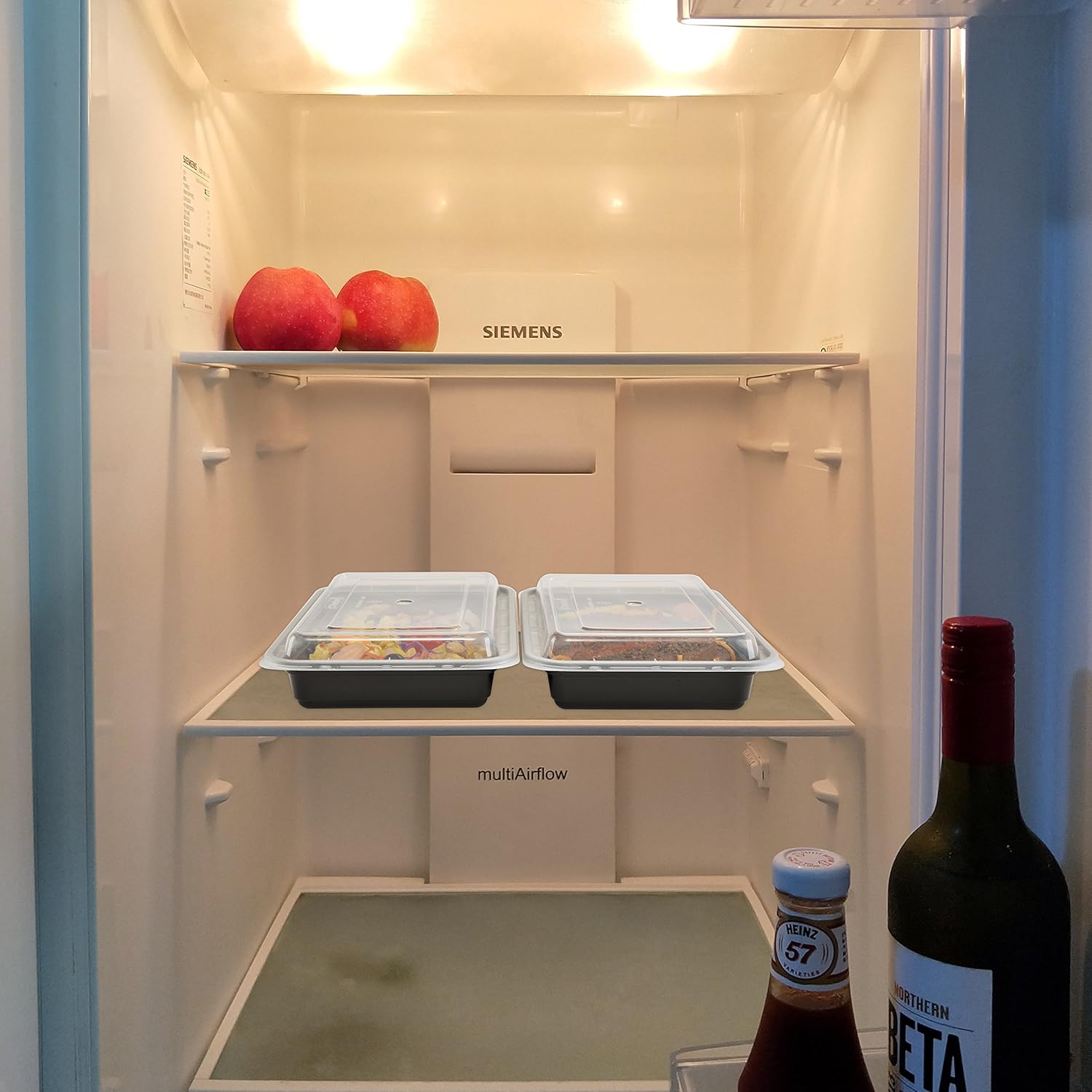 Amazon.com: Compartimento único comida Prep recipientes con ...