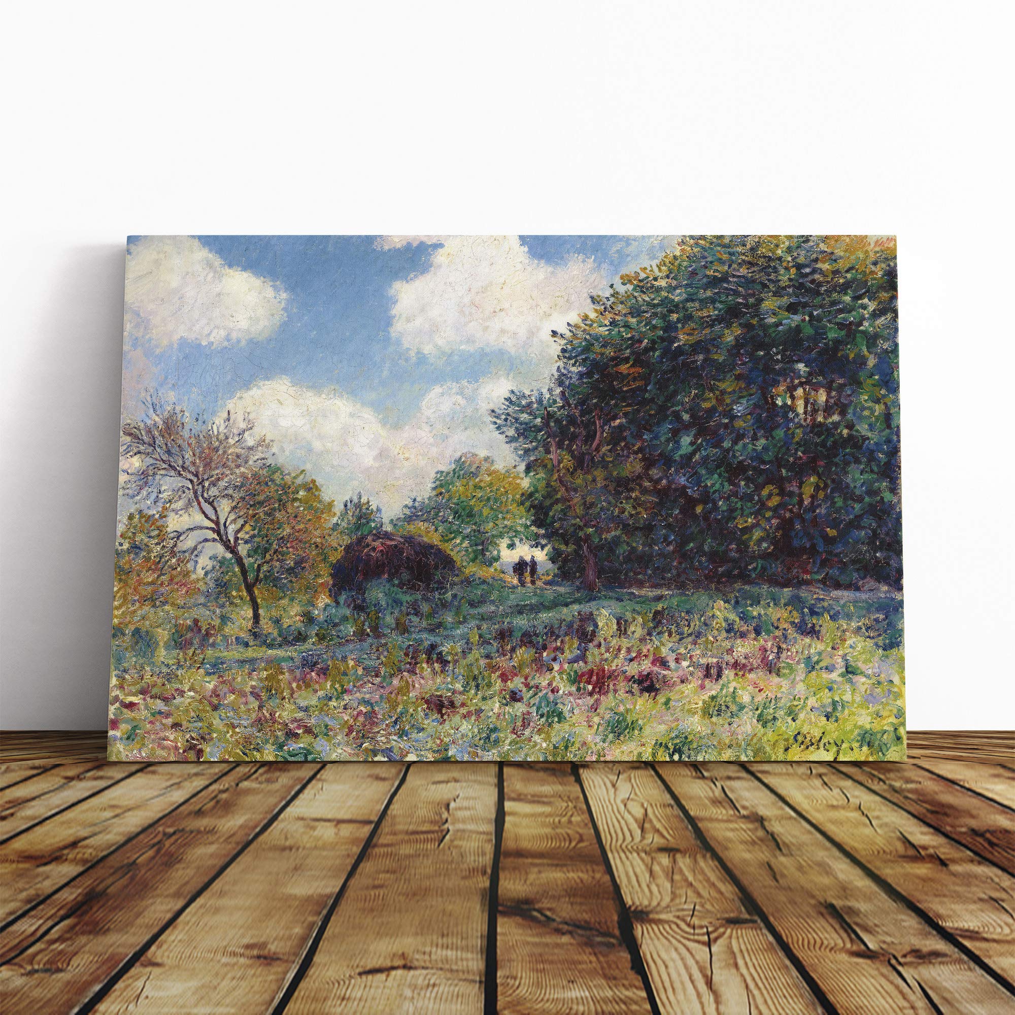 Alfred Sisley Landscape (6) Canvas Print | Gallery Wrapped 30mm Frame Wall Art | 20x14 inches | Ready to Hang | Modern Landscape Picture | Living Room Bedroom Lounge Office