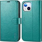 TUCCH Wallet Case for iPhone 14 6.1", Magnetic PU Leather Stand Flip Cover with 4 Card Slots [RFID Blocking] Folio [TPU Shockproof Interior Case] Compatible with iPhone 14 6.1-inch, Cyan