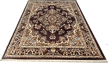 PARADISE CARPET CREATION Acrylic Carpet for Living Room, Center Table and Carpets for Hall, 5 x 7 Feet (Brown Multi)
