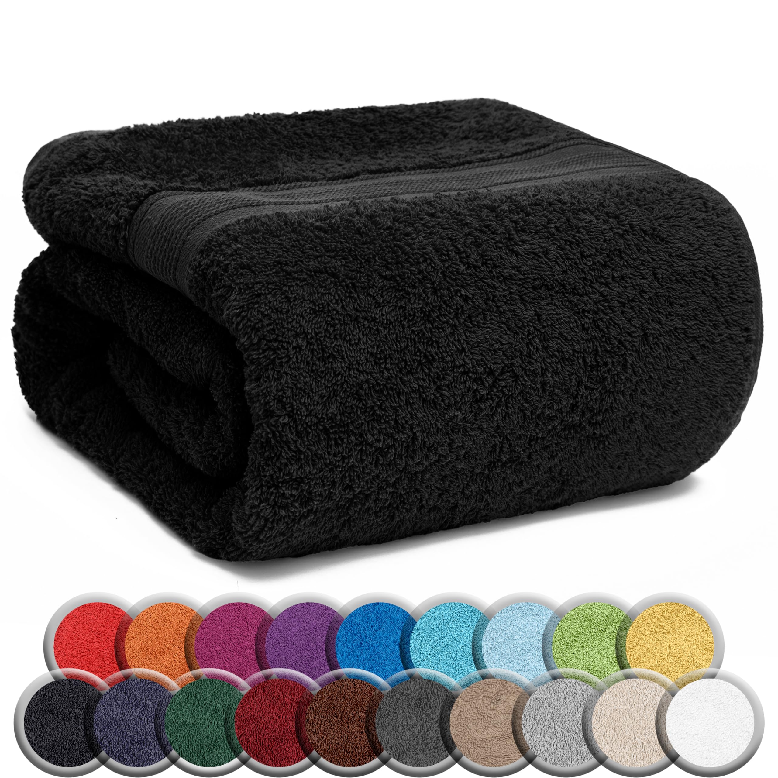 NatureMark Sauna Towel/Bath Towel - Premium Quality 80 x 200 cm - Sauna Towel 100% Cotton - Colour: Black — image 1