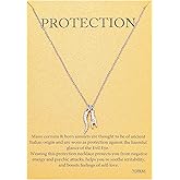 TGOLM Cute Italian Horn Pendant Necklace for Women Protection Amulet Jewelry 18K Gold plated