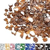 Mr. Fireglass 10 Pounds Fire Glass - 1/2 Inch High Luster Reflective Tempered Glass Rocks for Fireplace Fire Pit Table and Landscaping, Copper