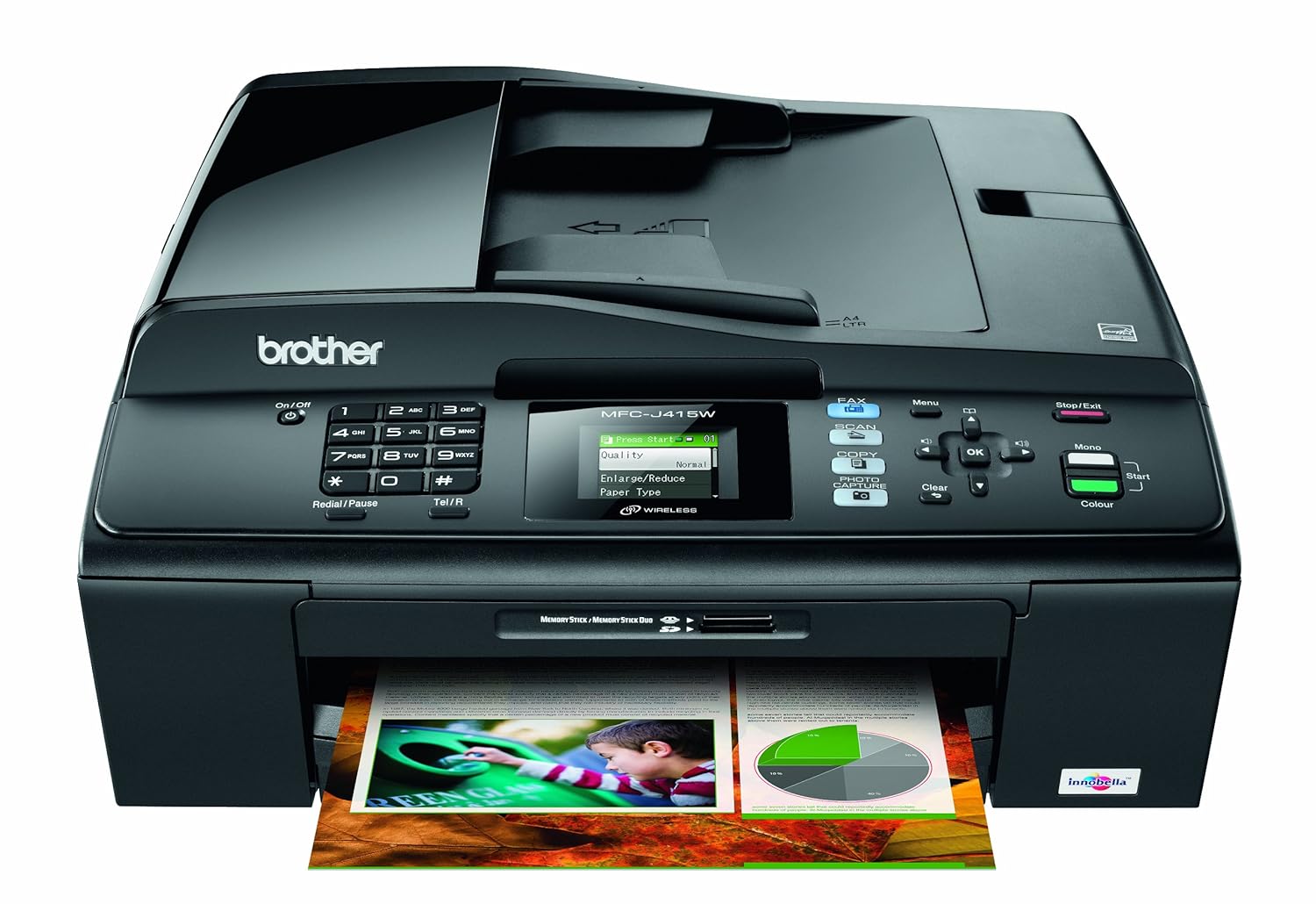 Brother Mfc J415w Wireless Colour Injket Multifunction Printer