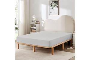 HBHLFZ Twin Fitted Sheet Only, Soft Breathable Bottom Sheet - 39"x75" Deep Pockets Twin Size Fitted Sheet - All Around Stretch Fit, Wrinkle Resistant, Colorfast - Easy Care, Light Gray