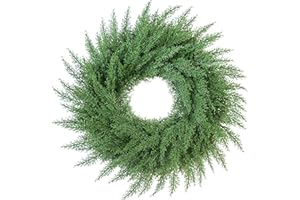 24 Inch Christmas Cedar Cypress Wreath – Artificial Greenery Wreath for Front Door, Farmhouse Holiday Winter Decor and Year-R